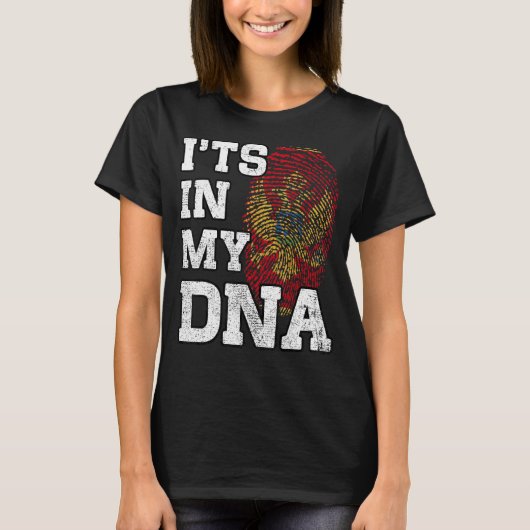 Het is in mijn DNA Montenegrin vingerafdrukmonster T-shirt (Voorkant)