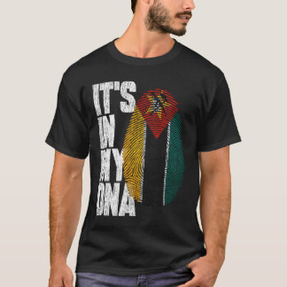Het is in mijn DNA Mozambikaanse trotse vlag van M T-shirt