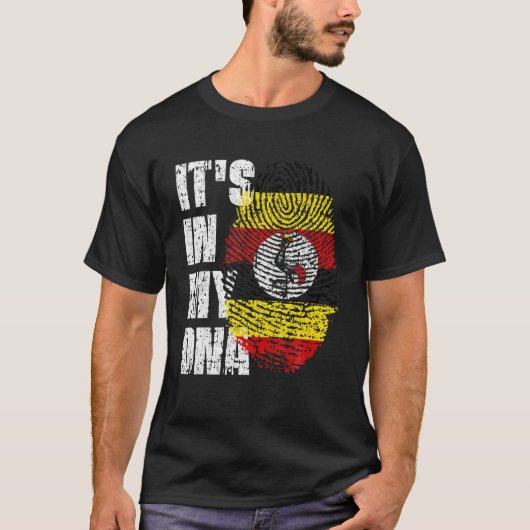 HET IS IN MIJN DNA Oeganda Flag Ugandan T-shirt (Voorkant)