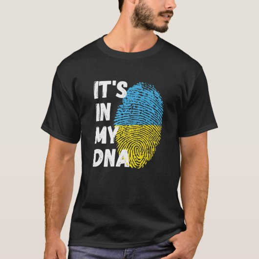Het is in mijn DNA Oekraïne vlaggenondersteuning O T-shirt (Voorkant)