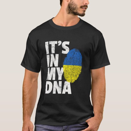 HET IS IN MIJN DNA Oekraïnse Vlag Oekraïnse Pride  T-shirt (Voorkant)