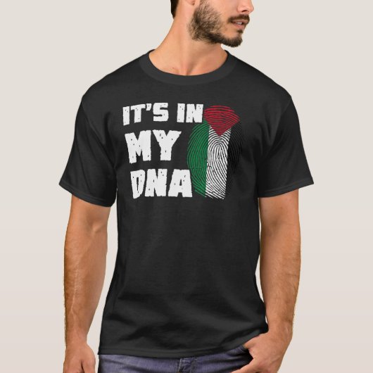 Het is in mijn DNA Palestine Flag Fingerprint Mann T-shirt (Voorkant)