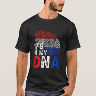 Het is in mijn DNA Paraguay Vlag Vingerprint Patri T-shirt
