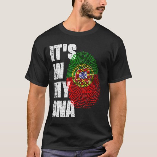 HET IS IN MIJN DNA Portugal Vlag T-shirt (Voorkant)