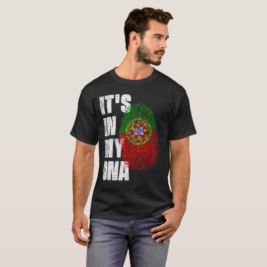 HET IS IN MIJN DNA Portugal Vlag T-shirt (Voorkant volledig)