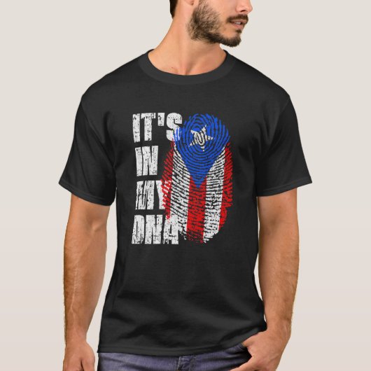 HET IS IN MIJN DNA Puerto Rico Flag Puerto Ricaan T-shirt (Voorkant)