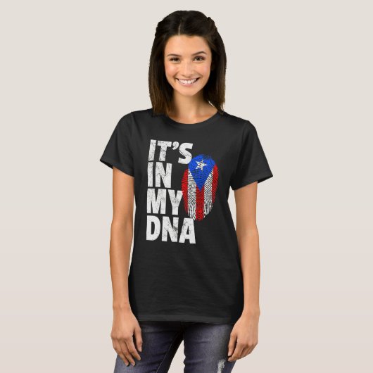 Het is in mijn dna Puerto Rico Ricaanse Mannen Vro T-shirt (Voorkant volledig)
