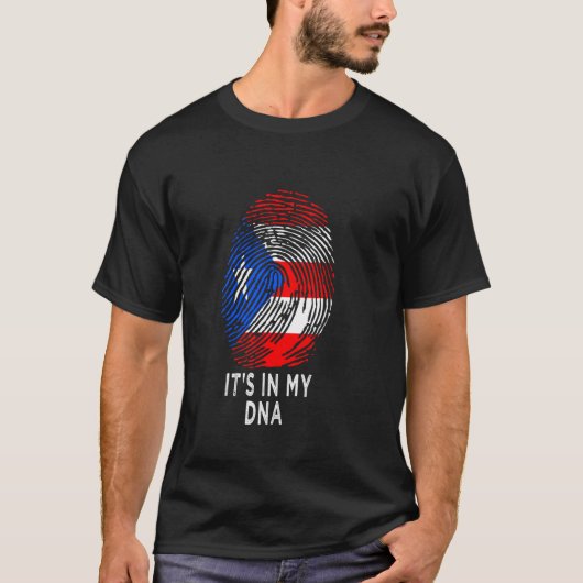 Het is in mijn dna Puerto Rico Ricaanse Mannen Wom T-shirt (Voorkant)