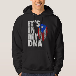 HET IS IN MIJN DNA Puerto Rico Ricaanse Vlag Manne Hoodie