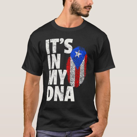 Het is in mijn dna Puerto Rico Ricaanse vlag Manne T-shirt (Voorkant)