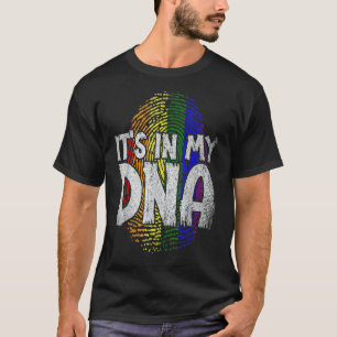 Het is in mijn dna-regenboogvlag Vingerprint Gay P T-shirt