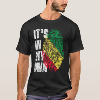 Het is in mijn Dna-republiek Congo-vlaggenkongo T-shirt