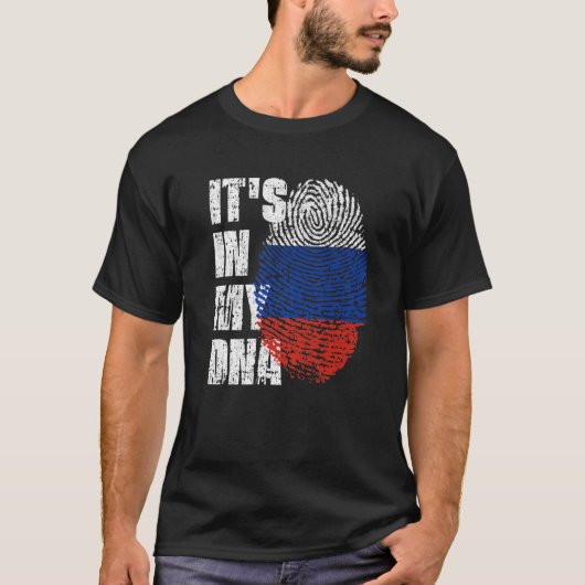 HET IS IN MIJN DNA Rusland Flag Russisch T-shirt (Voorkant)