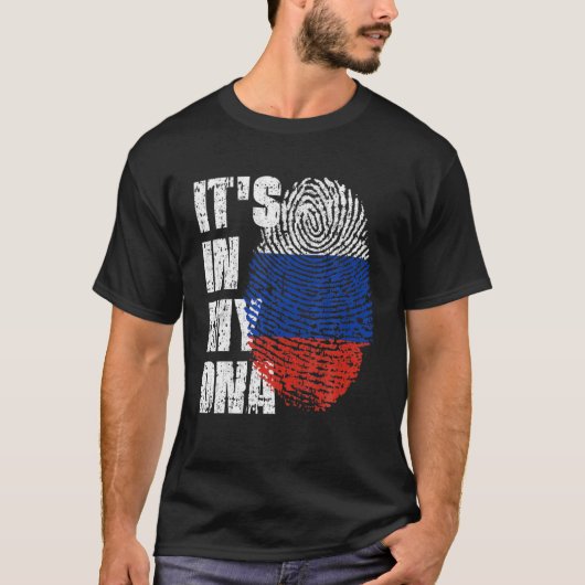 HET IS IN MIJN DNA Rusland Flag Russisch T-shirt (Voorkant)
