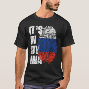 Het is in mijn DNA Rusland vlag Russisch T-shirt