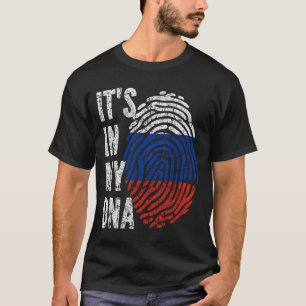HET IS IN MIJN DNA Russische Vlag Mannen Kinderen T-shirt
