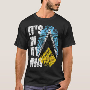 HET IS IN MIJN DNA Saint Lucia Flag Boy Girl Gift T-shirt
