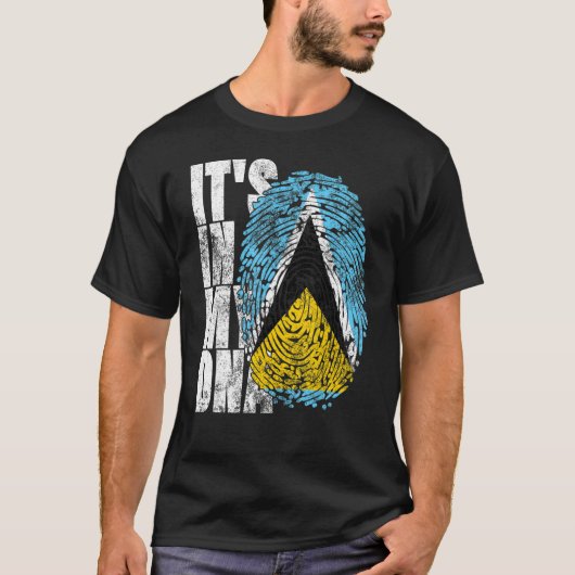 Het is in mijn DNA Saint Lucia Graphic voor Men Sa T-shirt (Voorkant)