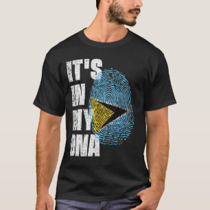 HET IS IN MIJN DNA Saint Lucia Vlag T-shirt