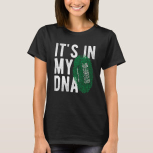 Het is in mijn DNA Saoedi-Arabië vlag Vingerafdruk T-shirt