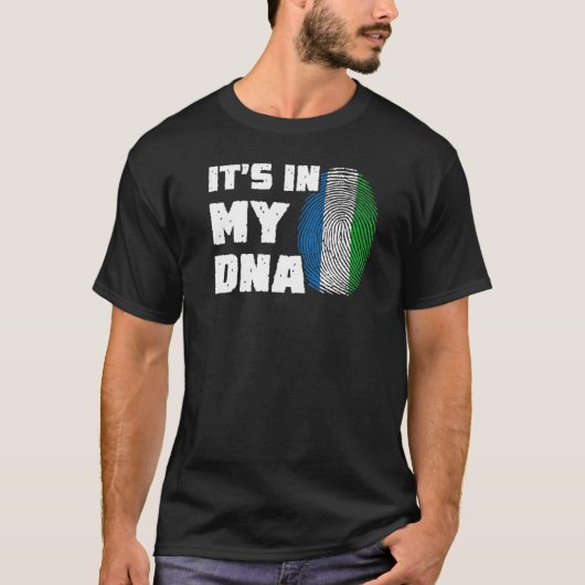 Het is in mijn DNA Sierra Leone Vingerprint Mannen T-shirt (Voorkant)