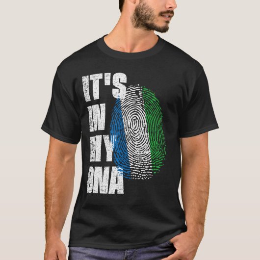 HET IS IN MIJN DNA Sierra Leone Vlag T-shirt (Voorkant)