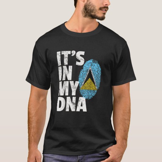 HET IS IN MIJN DNA Sint-Lucia Vlag kerstcadeau T-shirt (Voorkant)