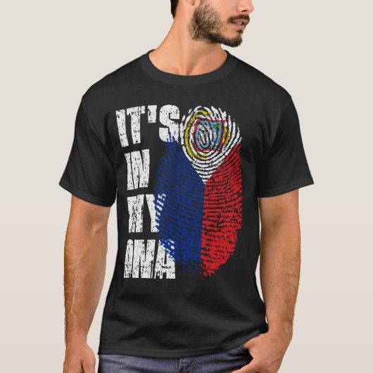 HET IS IN MIJN DNA Sint Maarten Flag Sint-Maartene T-shirt (Voorkant)