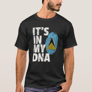 HET IS IN MIJN DNA St. Saint Lucia Vlag Officiële  T-shirt