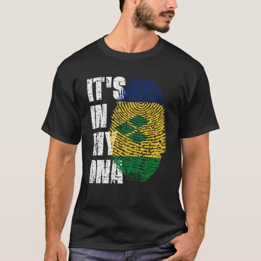 HET IS IN MIJN DNA St Vincent & Grenadines Flag St T-shirt (Voorkant)