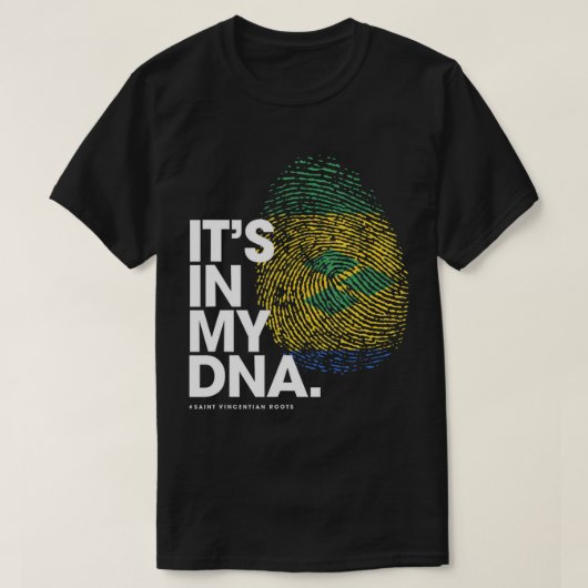 HET IS IN MIJN DNA St. Vincent & Grenadines Vlag S T-shirt (Design voorkant)