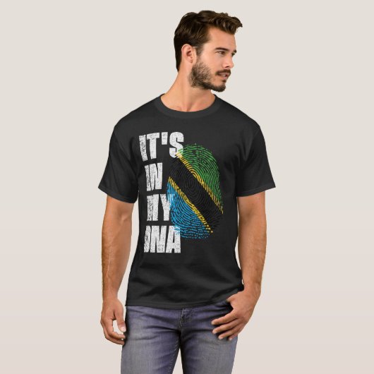 HET IS IN MIJN DNA Tanzania Flag T-shirt (Voorkant volledig)