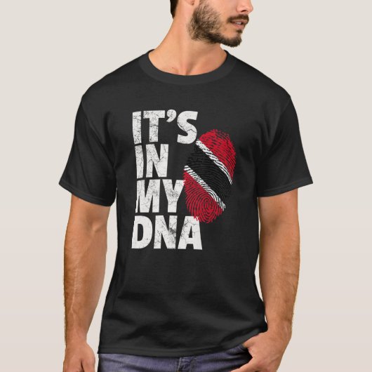 HET IS IN MIJN DNA Trinidad en Tobago Vlag Kerstmi T-shirt (Voorkant)