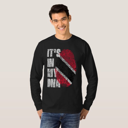 Het is in mijn dna Trinidad en Tobago vlag Trinida T-shirt (Voorkant volledig)