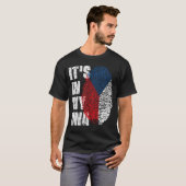 HET IS IN MIJN DNA Tsjechië Flag Boy Girl Gift T-shirt (Voorkant volledig)