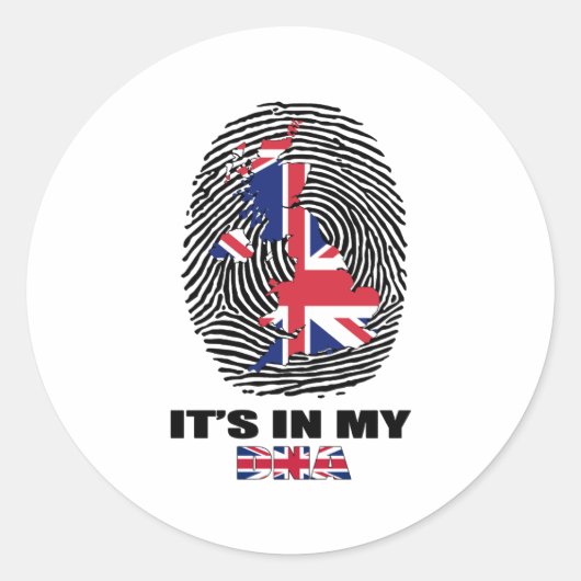 Het is in mijn DNA UK Patriotic United Kingdom Ronde Sticker (Voorkant)