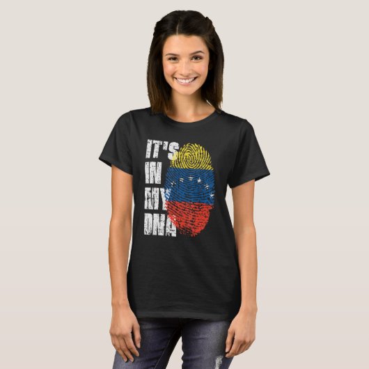 Het is in mijn Dna Venezuela, een vlag van Venezue T-shirt (Voorkant volledig)