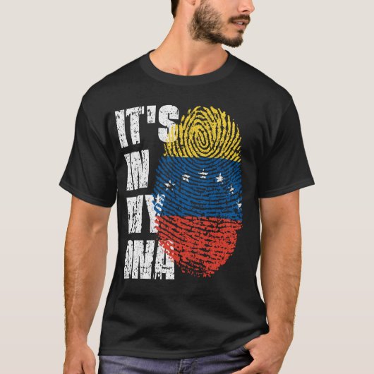HET IS IN MIJN DNA-Venezuela Flag Boy Girl Gift T-shirt (Voorkant)