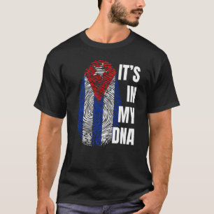 Het is in mijn DNA-vingerafdruk Cubaanse vlag Cuba T-shirt