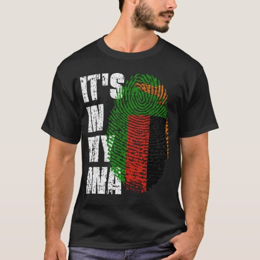 HET IS IN MIJN DNA Zambia Flag Boy Girl Gift T-shirt (Voorkant)