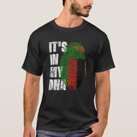 HET IS IN MIJN DNA Zambia Flag Zambian T-shirt (Voorkant)