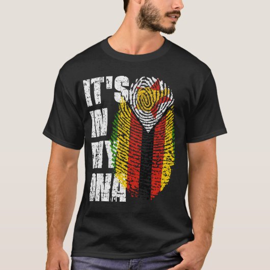 HET IS IN MIJN DNA Zimbabwe Flag Boy Girl Gift T-shirt (Voorkant)