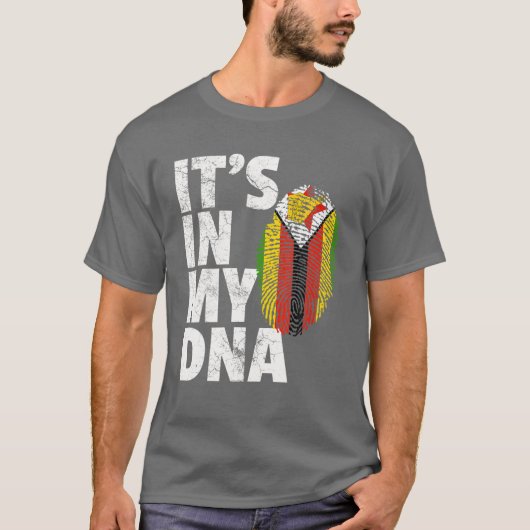 HET IS IN MIJN DNA Zimbabwe Flag Officiële Pride G T-shirt (Voorkant)