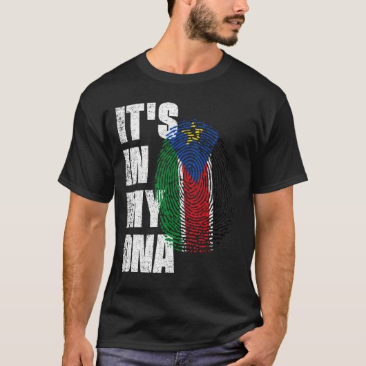 HET IS IN MIJN DNA Zuid-Soedanvlag T-shirt (Voorkant)