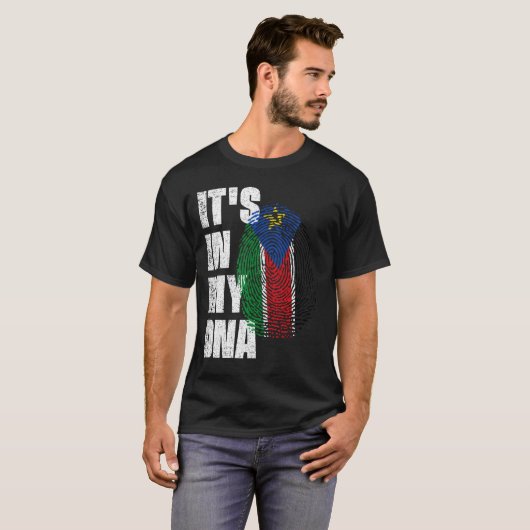 HET IS IN MIJN DNA Zuid-Soedanvlag T-shirt (Voorkant volledig)