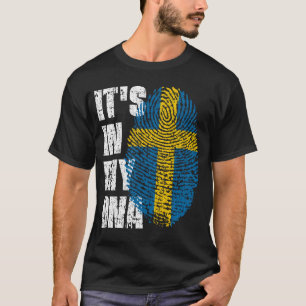HET IS IN MIJN DNA Zweden Flag Boy Girl Gift T-shirt
