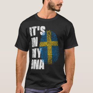 HET IS IN MIJN DNA Zweden Vlag T-shirt