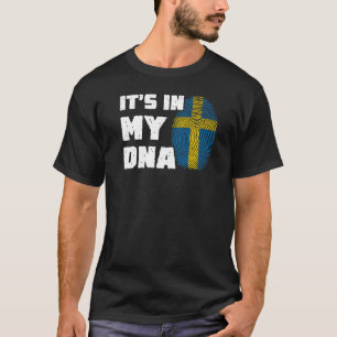 Het is in mijn DNA Zweden Vlag Vingerprint Mannen T-shirt