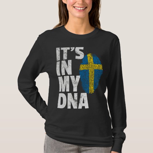 Het is in mijn dna Zweden Zweedse Mannen vrouwen T-shirt (Voorkant)