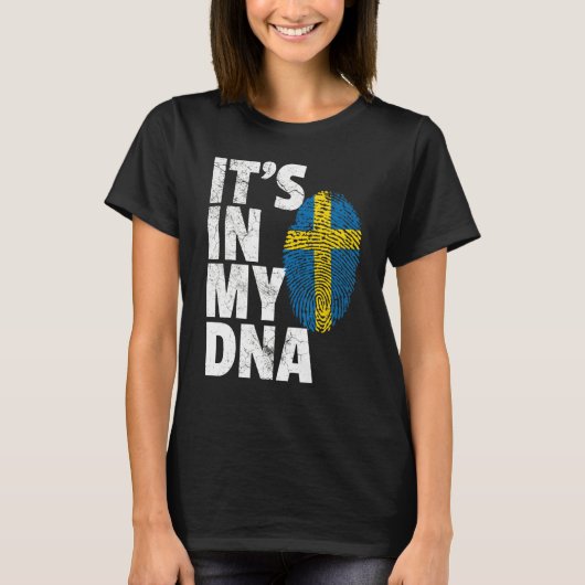 Het is in mijn dna Zweden Zweedse Mannen vrouwen T-shirt (Voorkant)